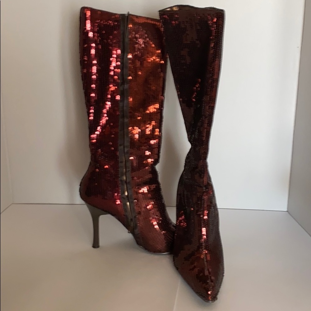 Refuel brown sequin boots